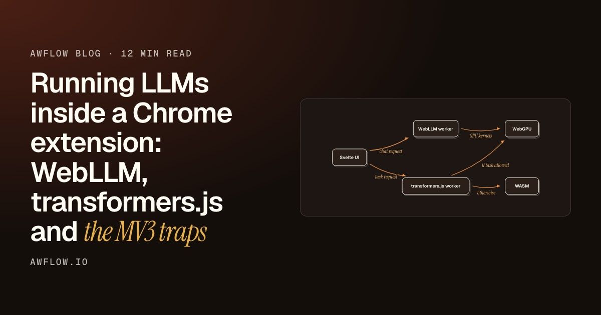 Running LLMs inside a Chrome extension: WebLLM, transformers.js and the MV3 traps