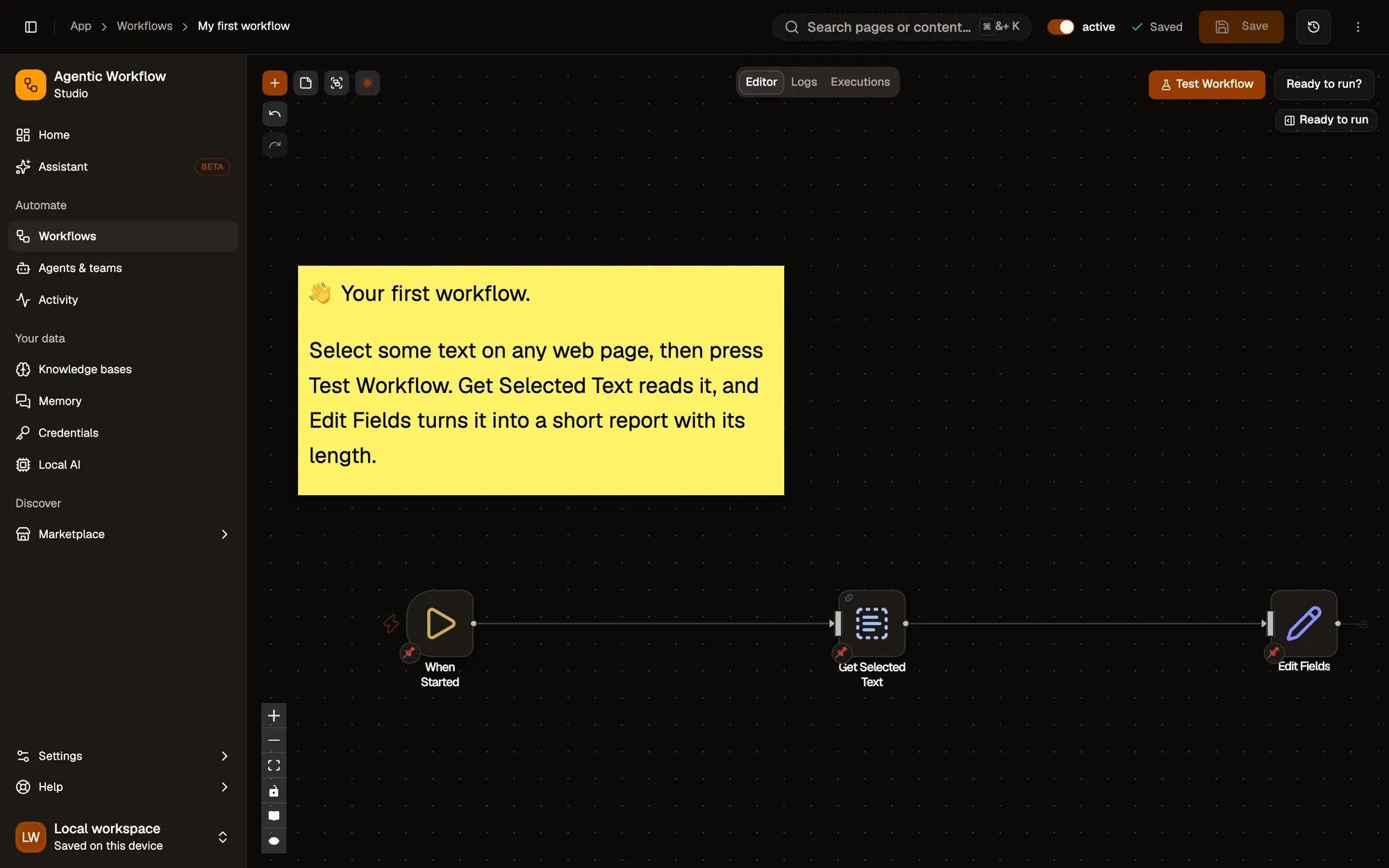 My first workflow