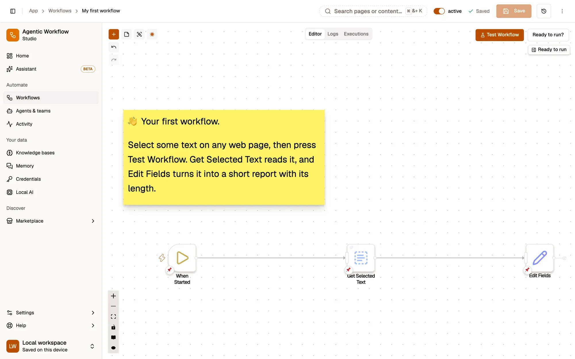 My first workflow