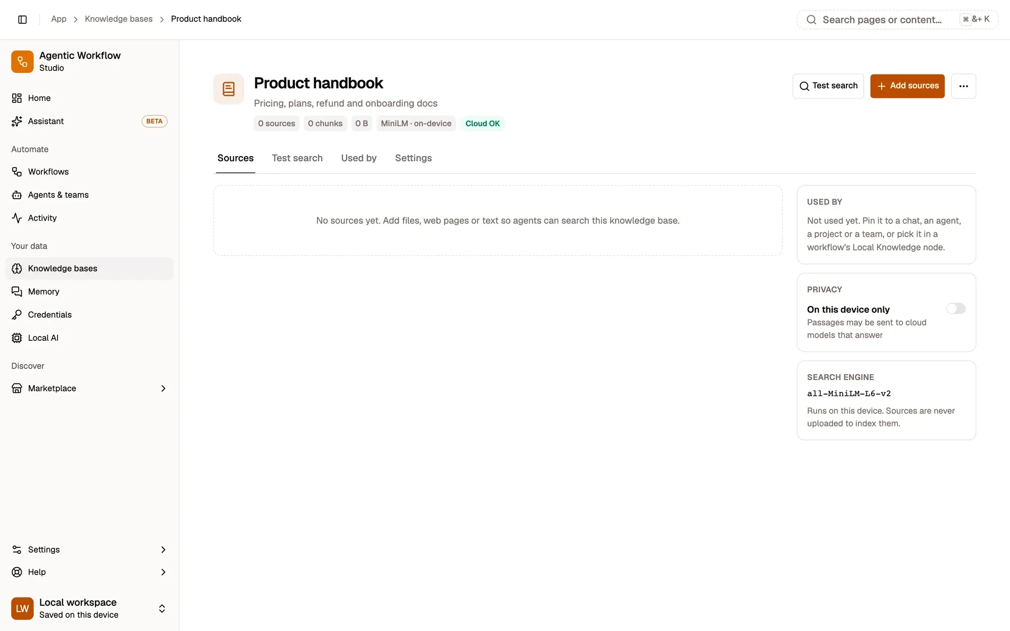 The knowledge bases list