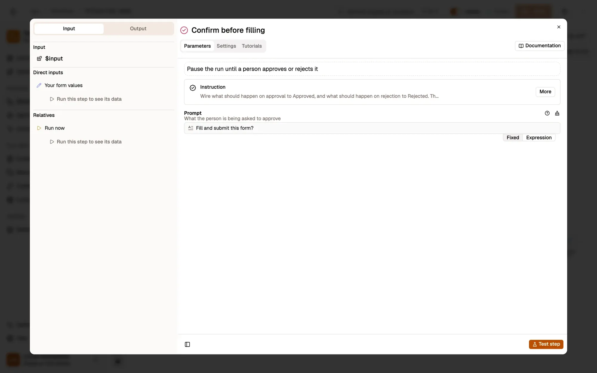Ask before filling in the AWFlow editor