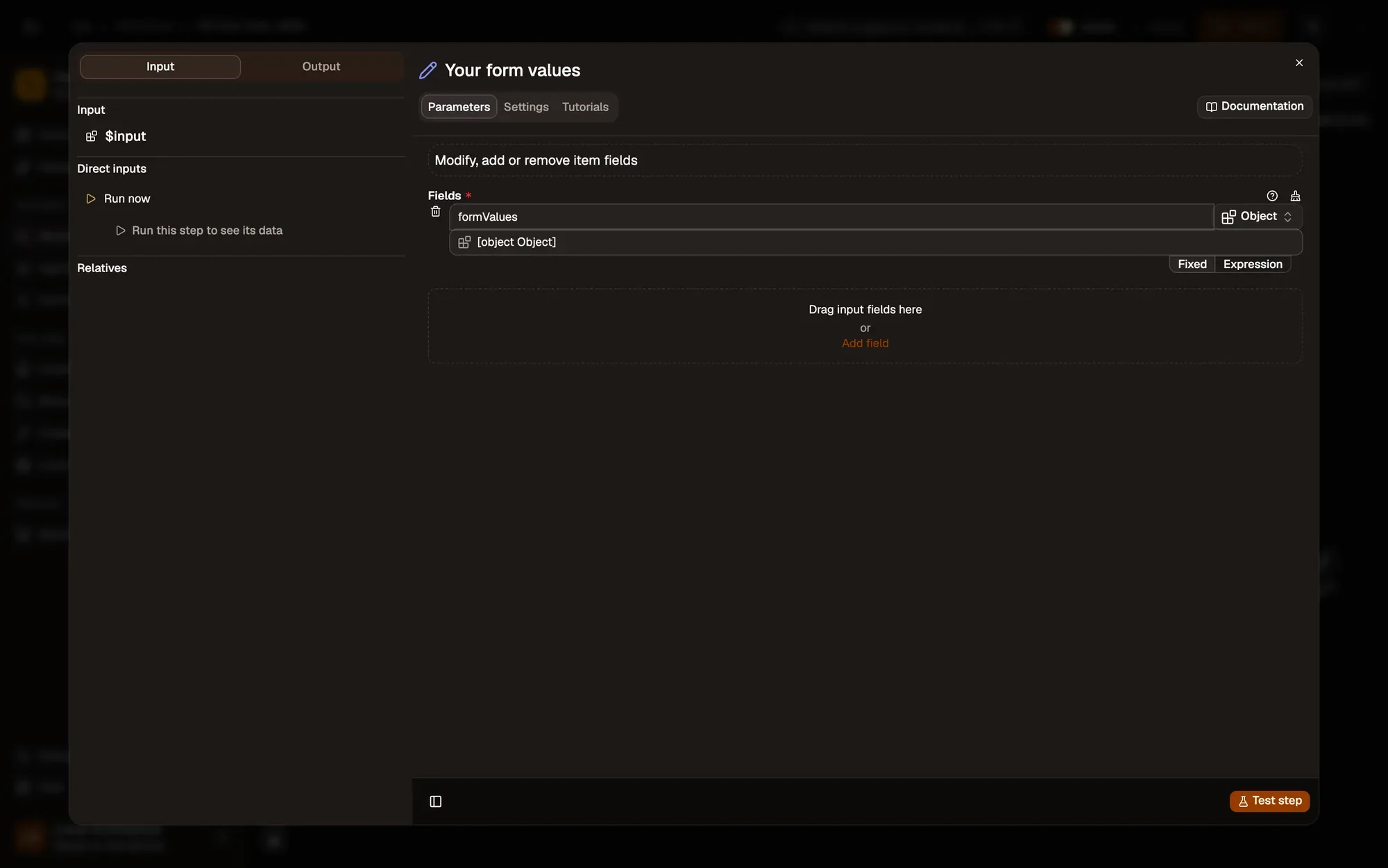 Keep your values in the AWFlow editor