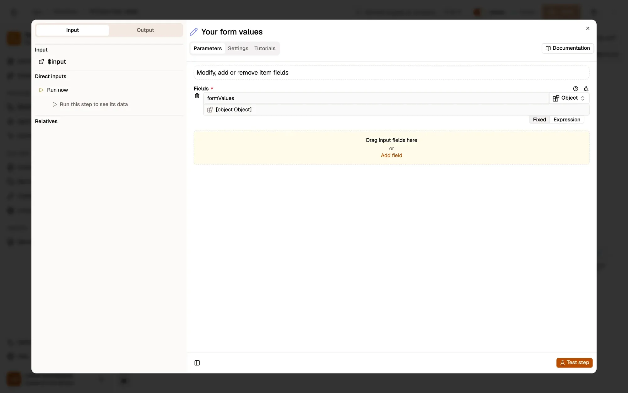 Keep your values in the AWFlow editor
