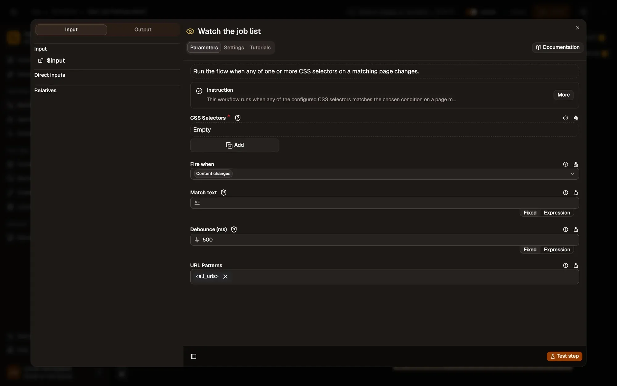 Watch the job list in the AWFlow editor