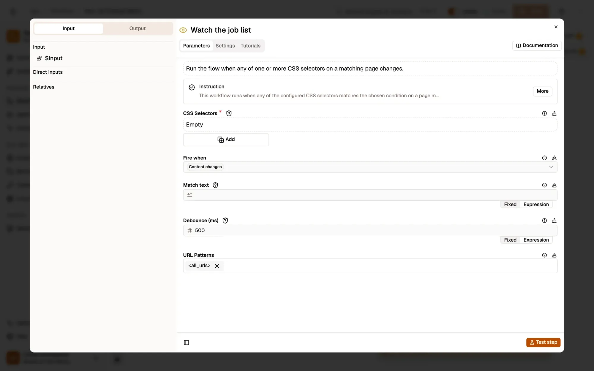 Watch the job list in the AWFlow editor