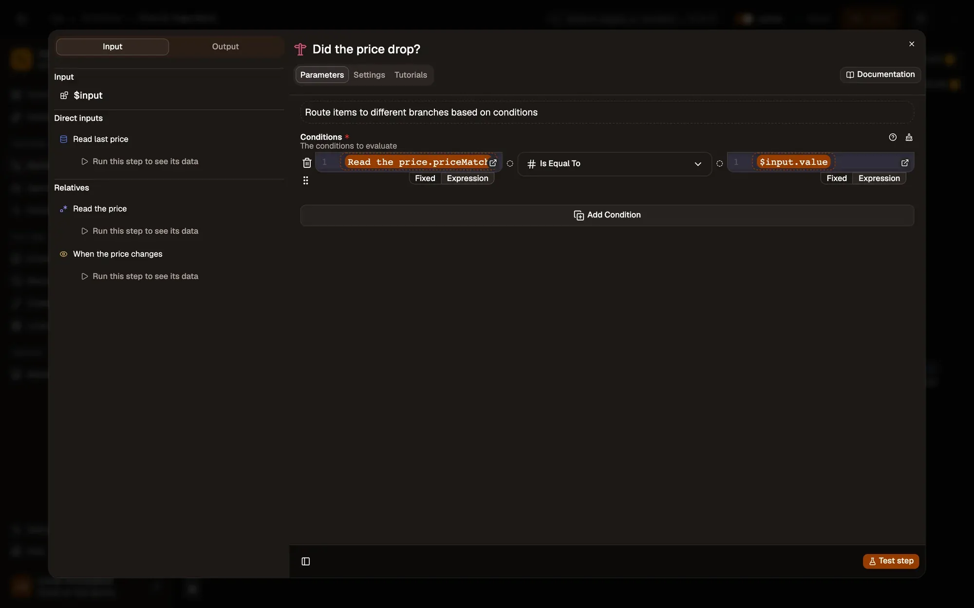 Did it drop? in the AWFlow editor