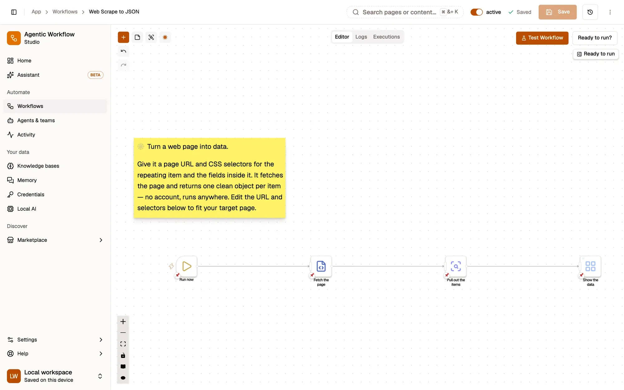 Turn a list into data